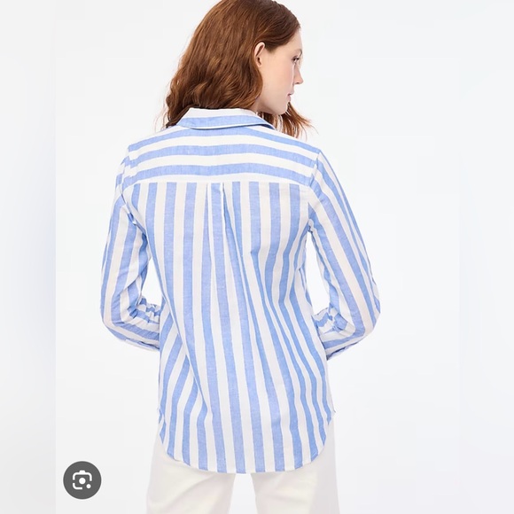J. Crew Linen Blend Button Up Shirt - Picture 2 of 3